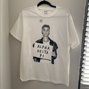 NWOT Alpha Delta Pi sorority Justin Bieber tee
